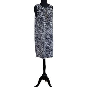 Michael Michael Kors Gray Black Leopard Print Sleeveless Dress Sz S Zipper Front